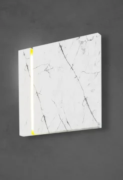 Kinkiet LECERTA Biały Marmurowy Klosz 1,2W LED 35cm * Eko-light