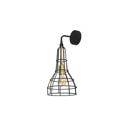Kinkiet LONG Czarny Złoty Metalowy Klosz 1xE27 * TK Lighting Outlet