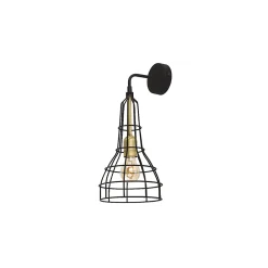 Kinkiet LONG Czarny Złoty Metalowy Klosz 1xE27 * TK Lighting Outlet