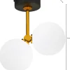 Kinkiet LUNA Czarny Złoty Szklane Klosze 2xG9 * Jupiter New