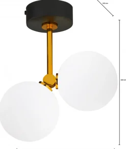 Kinkiet LUNA Czarny Złoty Szklane Klosze 2xG9 * Jupiter New