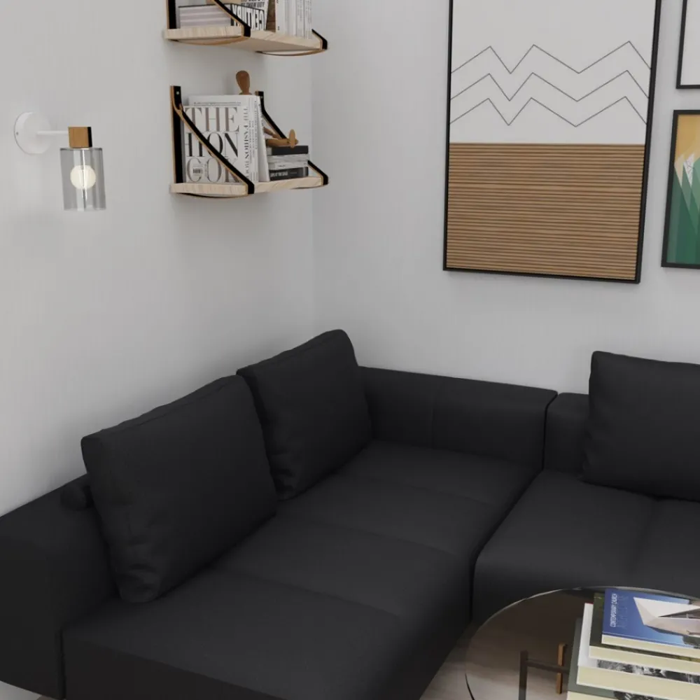Kinkiet MADERA Biały Brązowy Szklany Klosz 1xE27 * Eko-light Online
