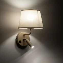Kinkiet MAJA sabia beżowy 1xE27 1xG9 z lampką do czytania * TK Lighting Hot