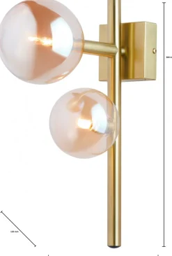 Kinkiet NEPTUN Złoty Bursztynowy Szklane Klosze 2xG9 * Jupiter Hot