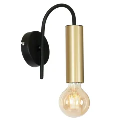 Kinkiet nowoczesny Loop czarno złoty 1xE24 * Luminex Hot