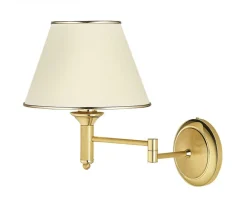 Kinkiet Regulowany CLASSIC Złoty Ecru Abażur 1xE27 * Jupiter New