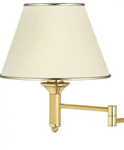 Kinkiet Regulowany CLASSIC Złoty Ecru Abażur 1xE27 * Jupiter New