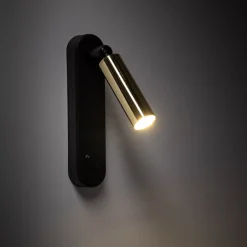 Kinkiet Regulowany ENZO Czarny Złoty 1xG9 * TK Lighting Online
