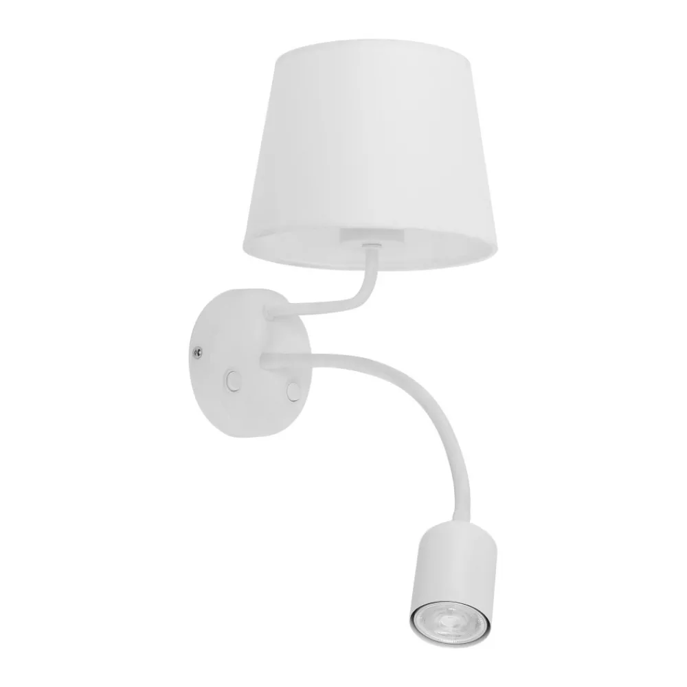 Kinkiet Regulowany MAJA Biały Abażur 1xE27 1xGU10 * TK Lighting