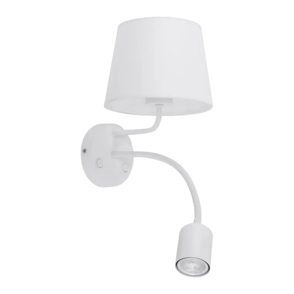 Kinkiet Regulowany MAJA Biały Abażur 1xE27 1xGU10 * TK Lighting