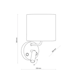 Kinkiet RICHI Czarny Złoty Abażur 1xE27 1xLED * TK Lighting Clearance
