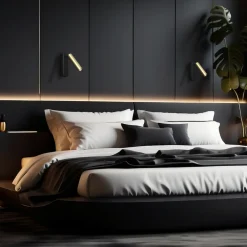 Kinkiet SANTI Czarny Złoty 1xG9 z włącznikiem * Eko-light Discount