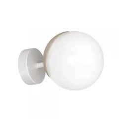 Kinkiet SFERA Biały Brązowy Szklany Klosz 1xE14 * Eko-light New
