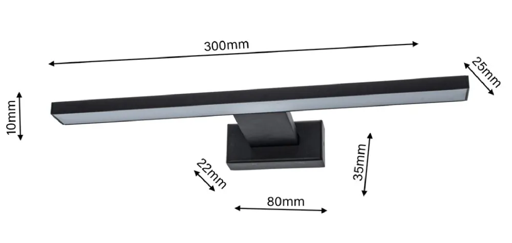 Kinkiet SHINE czarny 30 cm 7W LED * Eko-light Best