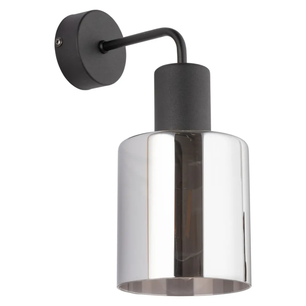 Kinkiet SIERRA Czarny Szklany Klosz 1xE27 * TK Lighting New