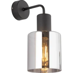 Kinkiet SIERRA Czarny Szklany Klosz 1xE27 * TK Lighting New