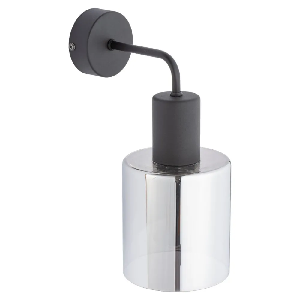 Kinkiet SIERRA Czarny Szklany Klosz 1xE27 * TK Lighting New