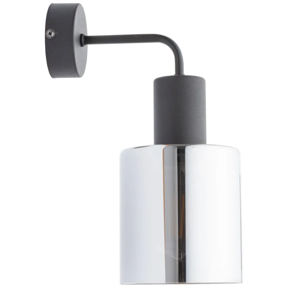 Kinkiet SIERRA Czarny Szklany Klosz 1xE27 * TK Lighting New