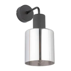 Kinkiet SIERRA Czarny Szklany Klosz 1xE27 * TK Lighting New