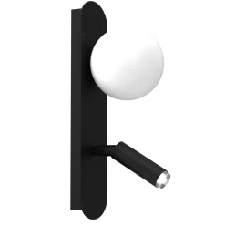Kinkiet SIRIO Regulowany Czarny Szklany Klosz 2xG9 * Eko-light Outlet