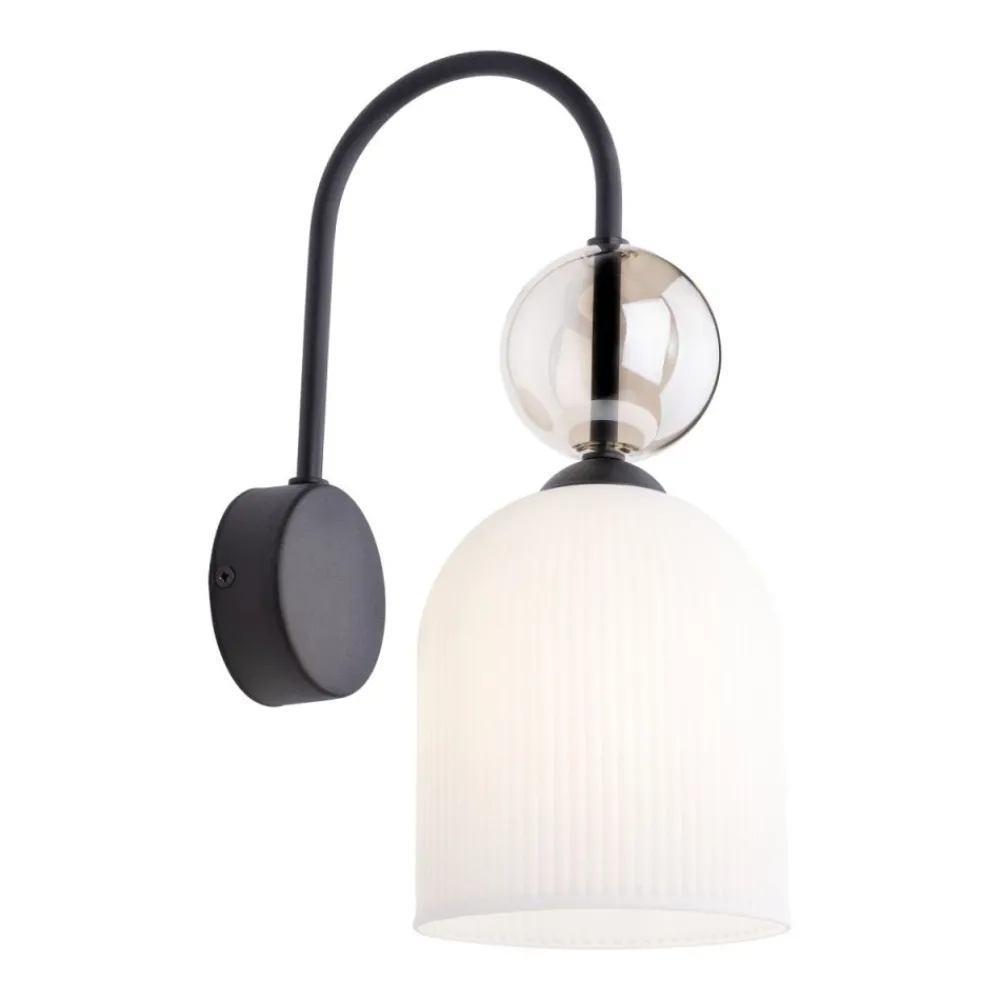 Kinkiet SOPHIA czarny 1xE14 biały klosz * TK Lighting Outlet
