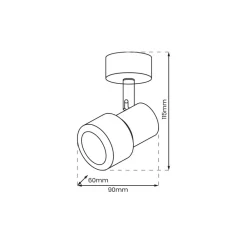 Kinkiet Spot CINO Czarny Srebrny 1xGU10 * Eko-light Discount