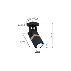Kinkiet Spot VIDAR Czarny Brązowy 1xGU10 * Eko-light Hot