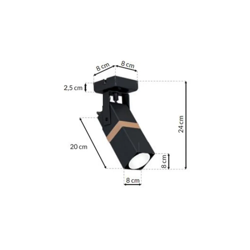 Kinkiet Spot VIDAR Czarny Brązowy 1xGU10 * Eko-light Hot