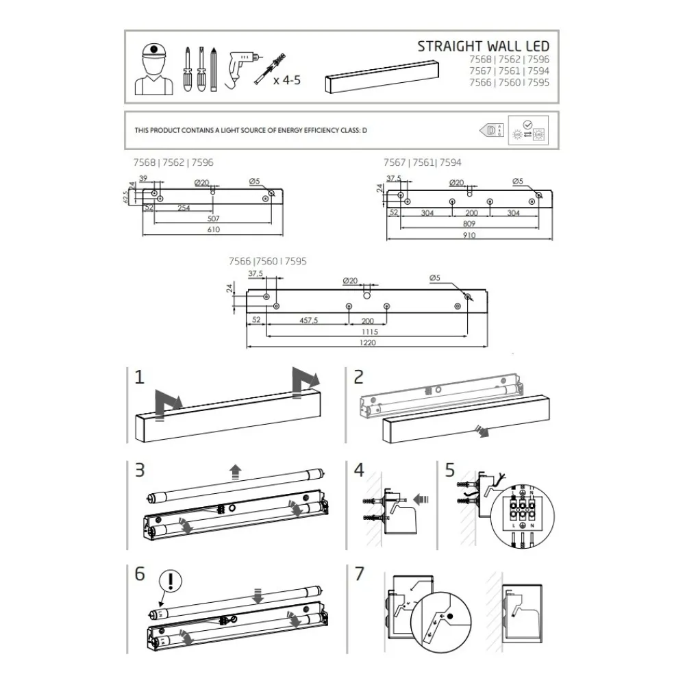 Kinkiet STRAIGHT Biały 1xT8 16W LED 3000K 92cm * Nowodvorski Discount