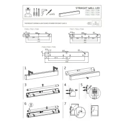 Kinkiet STRAIGHT Czarny 1xT8 22W LED 3000K 122cm * Nowodvorski Best