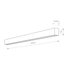 Kinkiet STRAIGHT Czarny 1xT8 22W LED 3000K 122cm * Nowodvorski Best