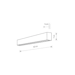 Kinkiet STRAIGHT Grafitowy 1xT8 11W LED 3000K 62cm * Nowodvorski New