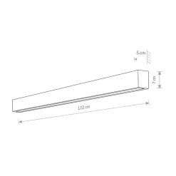 Kinkiet STRAIGHT Grafitowy 1xT8 22W LED 3000K 122cm * Nowodvorski Discount
