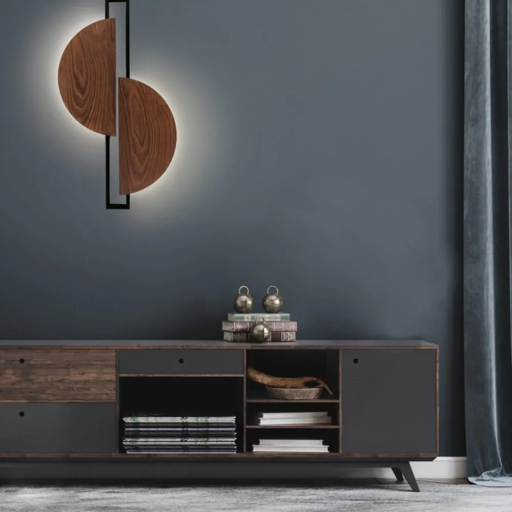 Kinkiet SUNRISE Led czarny/ciemne drewno * Nowodvorski New