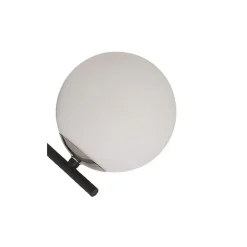 Kinkiet TIM Czarny Srebrny Szklany Klosz 1xE14 * Jupiter Hot