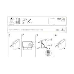 Kinkiet Zewnętrzny SEMI Czarny 7W LED 3000K IP54 * Nowodvorski New