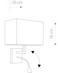 Kinkiet z włącznikiem HOTEL szary flex * Nowodvorski Clearance