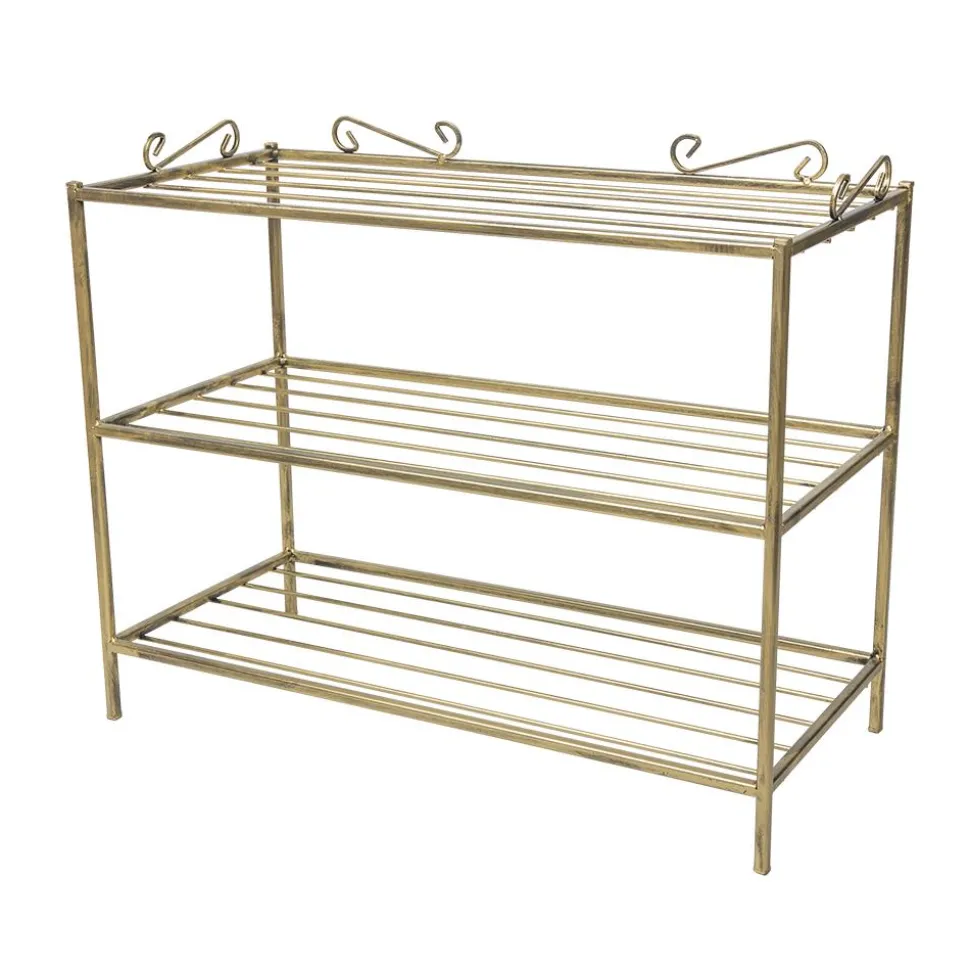 Klasyczna półka szafka na buty pojemna złota 60 cm