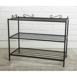 Klasyczna szafka na buty w kolorze czarnym metalowa LOFT * Dąstal Best