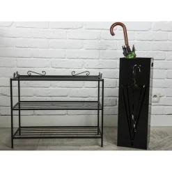 Klasyczna szafka na buty w kolorze czarnym metalowa LOFT * Dąstal Best