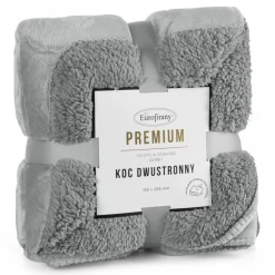 Koc TEDY 170x210 dwustronny srebrny