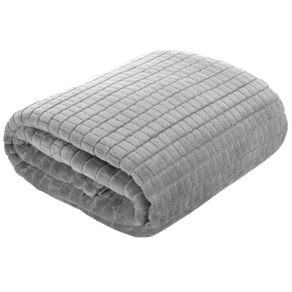 Koc CINDY2 popielaty 170x210 wzór kostka * EUROFIRANY B.B. Choczyńscy Sp.J. Outlet