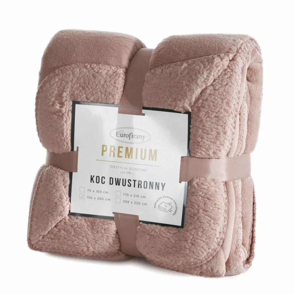 Koc dwustronny TEDY 170x210 cm jasnobrązowy * EUROFIRANY B.B. Choczyńscy Sp.J. Discount