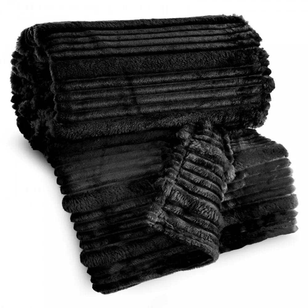 Koc NINA z efektem 3D 200x220 cm czarny * EUROFIRANY B.B. Choczyńscy Sp.J. Outlet