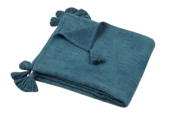 Koc SANCHEZ 125x150 granatowy chwosty * STOF Best