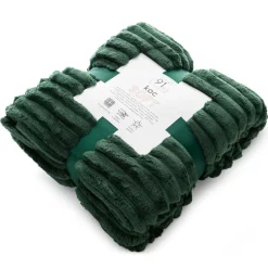 Koc SOFT zielony 220x200 pasy 3D * EUROFIRANY B.B. Choczyńscy Sp.J. Outlet