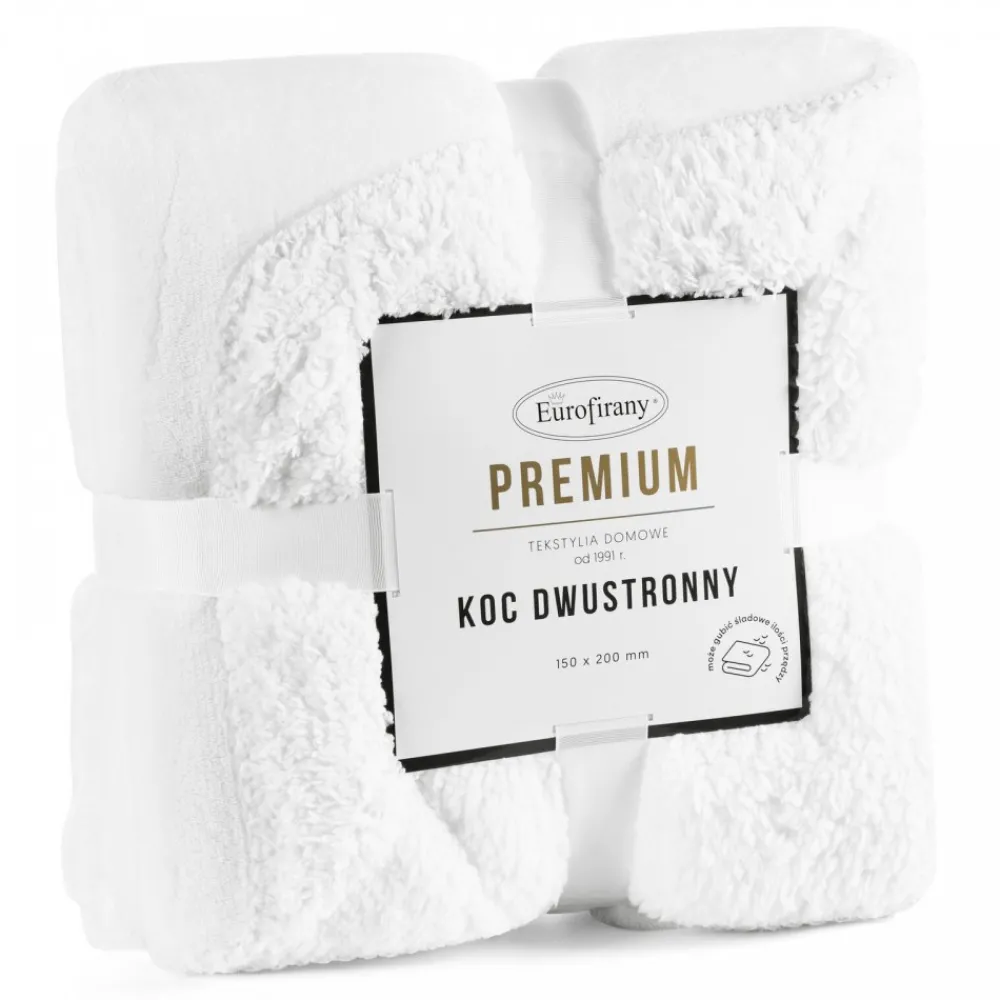 Koc TEDY 170x210 dwustronny biały * EUROFIRANY B.B. Choczyńscy Sp.J. Discount