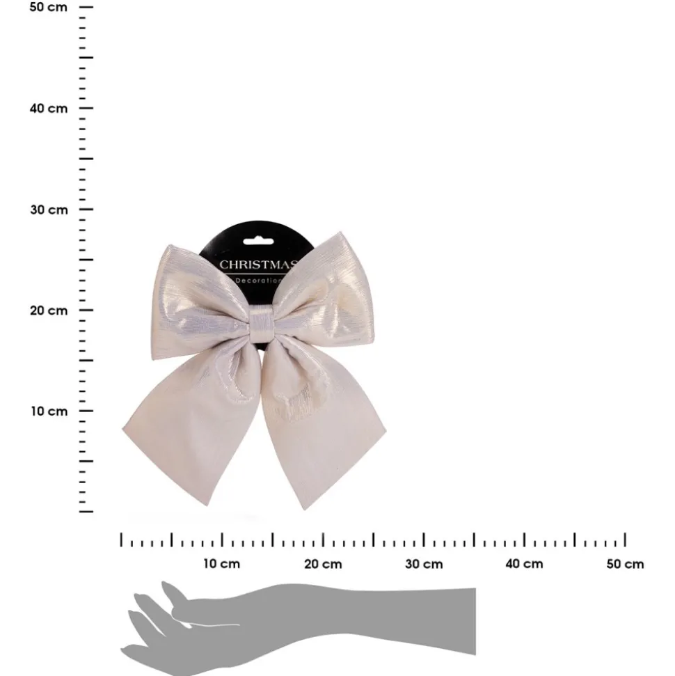 Kokarda dekoracyjna szampańska 28 cm