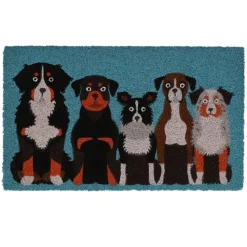 Kolorowa wycieraczka z motywem piesków 75x45 cm * Esschert Design Online