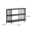 Komoda MANILA czarna 3-poziomy 124x42x80 cm